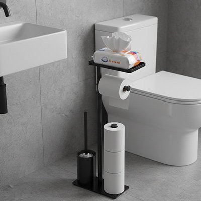 Porte rouleau papier toilette avec tablette supérieure