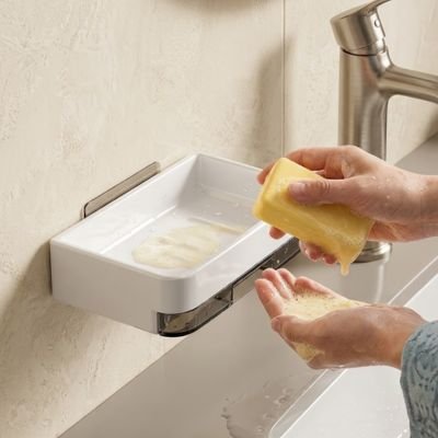 Porte-savon avec plateau amovible qui se retire 