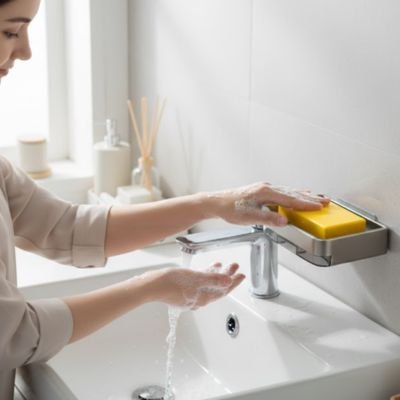 Porte-savon avec système de drainage intégré