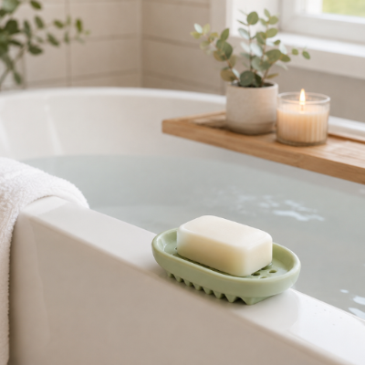 Porte-savon baignoire résistant à l'humidité gardant le savon sec