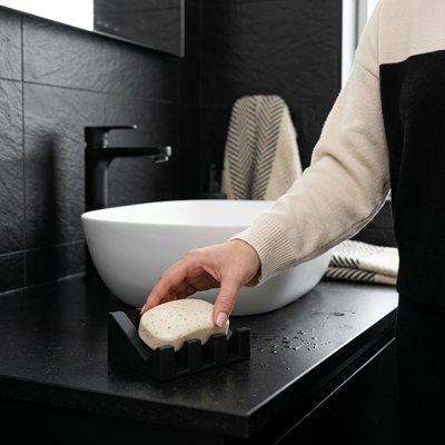 Porte savon en matière résistante à l'humidité garantissant une longévité 