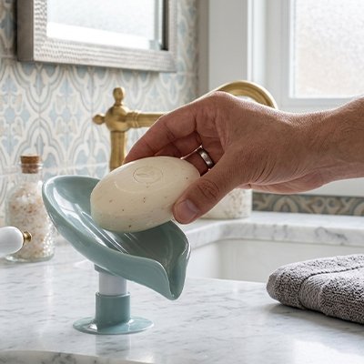 Porte savon esthétiquement moderne s'intégrant harmonieusement dans tous les décors