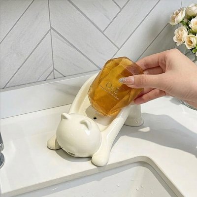 Porte savon finition blanc crème élégante et facile à nettoyer