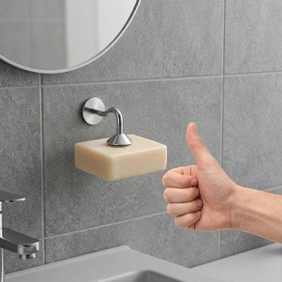 Porte savon magnétique avec adhésive simple qui nécessite aucun outil