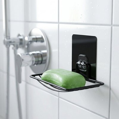 Porte savon mural noir compatible a tout type de savon