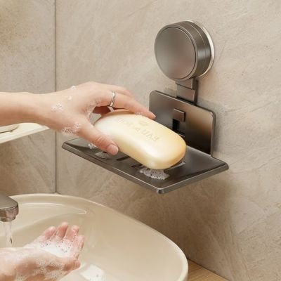 Porte savon ventouse conception en plastique ou résine traité anticorrosion