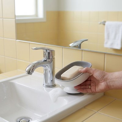 Porte savon ventouse élimine l'eau pour garder le savon sec