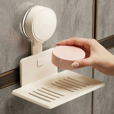 Porte savon ventouse offert en gris et blanc