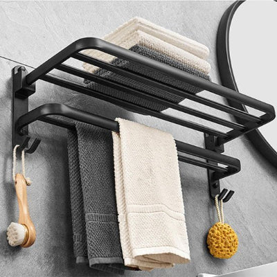 Porte serviette avec tablette et crochet