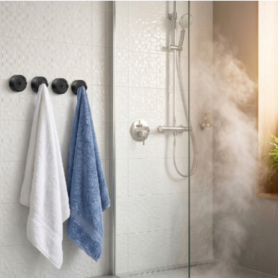 porte serviette facile a installer prêt de la douche