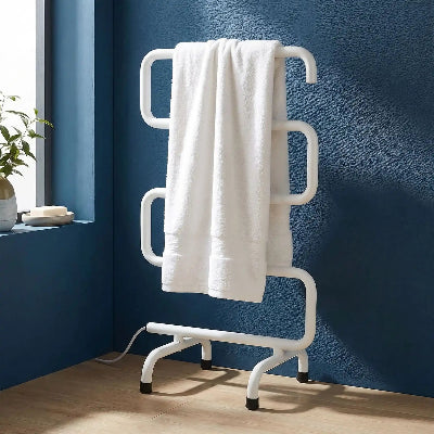 porte serviettes chauffant en forme de s blanc