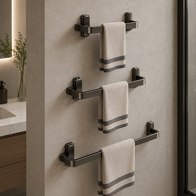Porte-serviettes contemporain avec bras rotatif pour suspendre