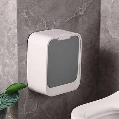 Poubelle murale blanc et gris