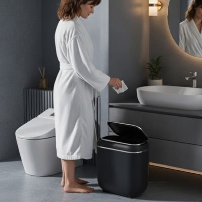 Poubelle salle de bain a ouverture automatique