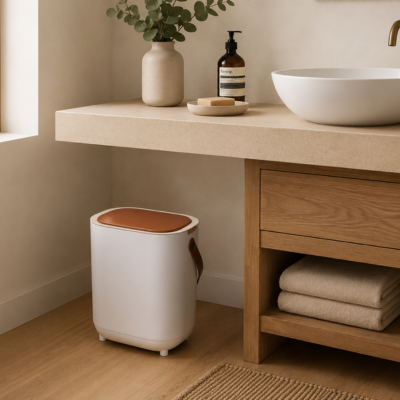 poubelle-salle-de-bain-avec-couvercle-brun-sous-le-comptoir