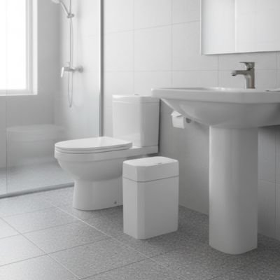 Poubelle salle de bain blanc mat