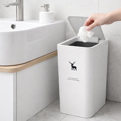 Poubelle salle de bain construction légère