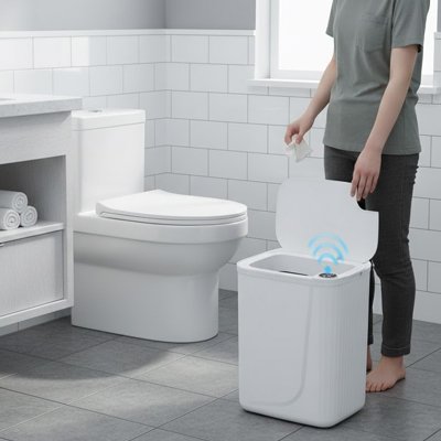 Poubelle salle de bain intelligente pas besoin de touché