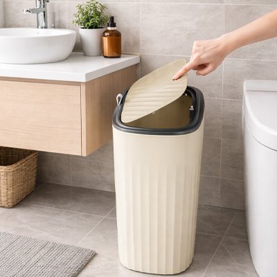 Poubelle wc a teinte neutre et douce