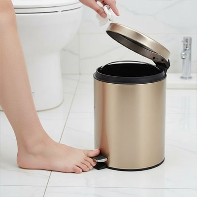 Poubelle wc aspect métallisé élégant