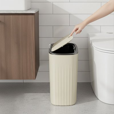 Poubelle wc avec couvercle a pression