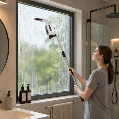 Raclette électrique extensible pour vitres, miroir et douche 