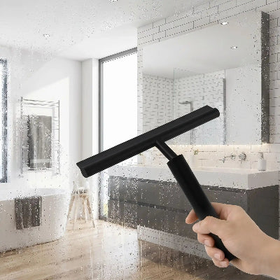 Raclette pour douche avec manche télescopique extensible offrant portée étendue 