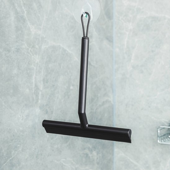 Raclette vitre douche avec manche texturée et anneau pratique 