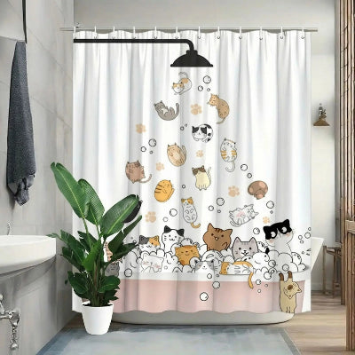 rideau-de-douche-avec-chats-sur-fond-blanc