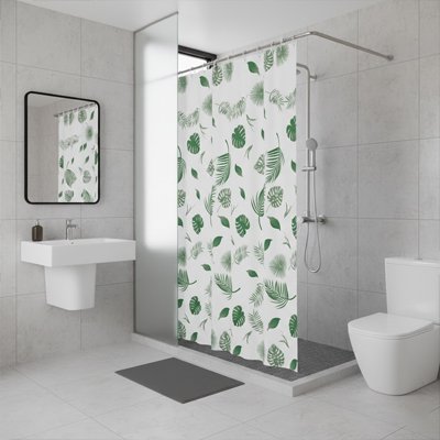 Rideau de douche avec une couverture optimale adaptée aux baignoires