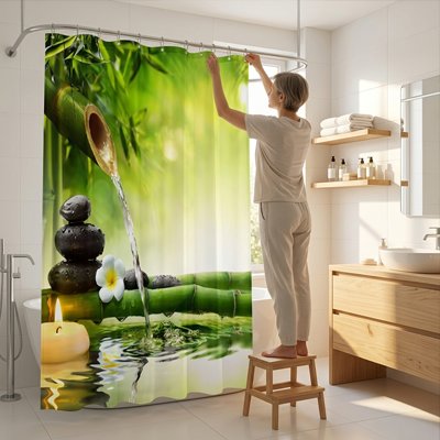 Rideau de douche décoratif lavable en machine maintenant la fraîcheur