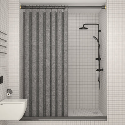 rideau de douche en tissu gris en lin