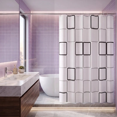 Rideau de douche moderne avec longueur adaptée pour couvrir entièrement