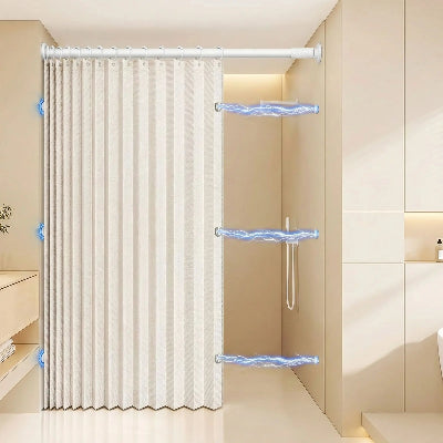 rideau de douche pliant blanc