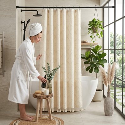 Rideau de douche pour un espace bien-être sophistiqué