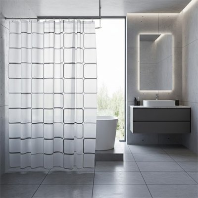 Rideau de douche qui S'adapte aux douches comme aux baignoires 