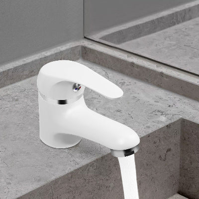 robinet de lavabo de salle de bain en laiton blanc