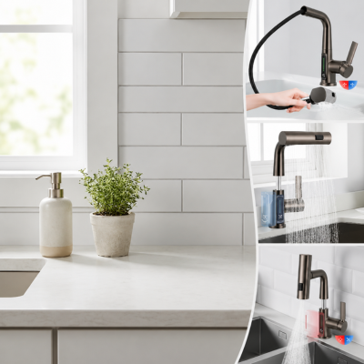 robinet pour lavabo avec plusieurs modes de jets
