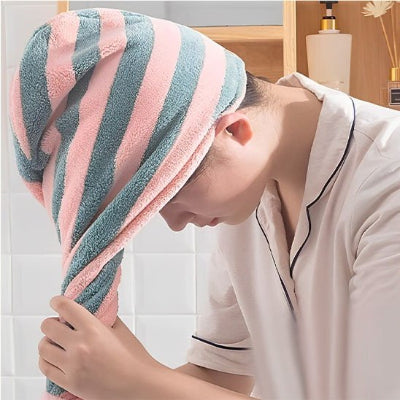 serviette cheveux s'adaptant à toutes les longueurs de cheveux 