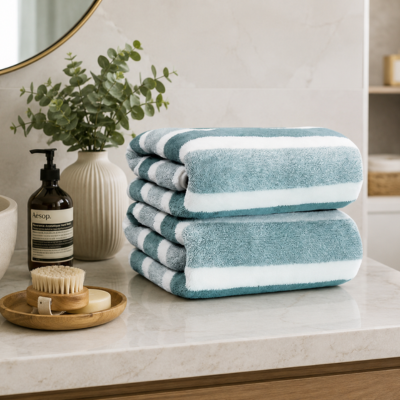 Serviette de bain absorbante dans une salle de bain moderne