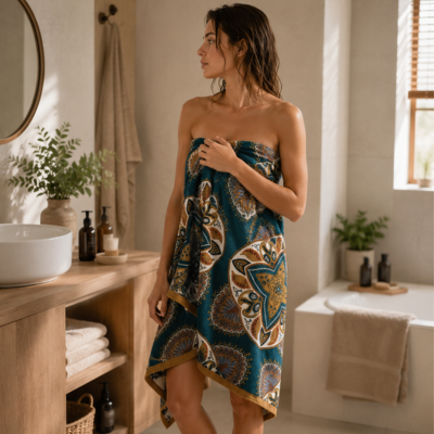 Serviette de bain avec une belle polyvalence d'usage 