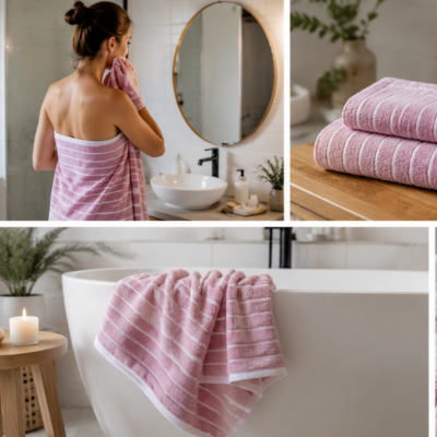 Serviette de bain confort agréable sur la peau même mouillée