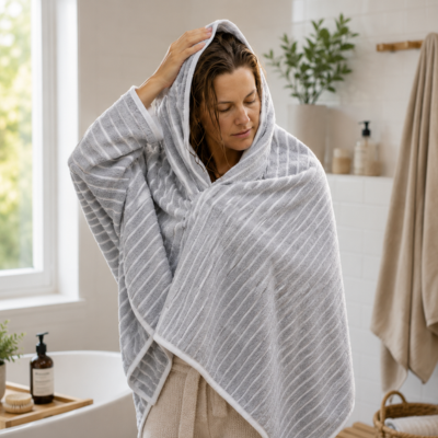 Serviette de bain offert en lot de 2 différente grandeur