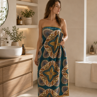 Serviette de bain qui se plie facilement dans un sac 