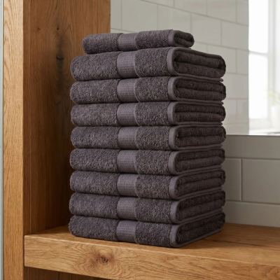 serviette invité gris en coton doux absorbant lot de 10