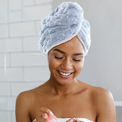 Serviette microfibre pour cheveux texture en relief double face