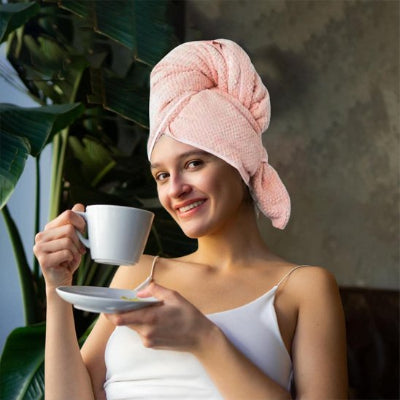 Serviette pour cheveux microfibre absorption ultra-rapide de l'eau 