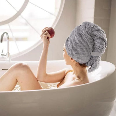 Serviette pour cheveux microfibre enveloppement toutes les longueurs de cheveux