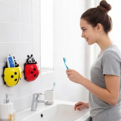 support brosse à dent avec​ capacité multi-rangement