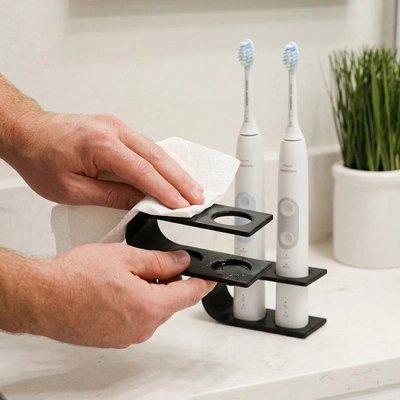 Support de rangement pour brosses à dents électriques design compact